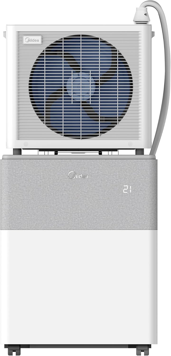 Midea Portasplit Klimaanlage, Mobile Wärmepumpe, Kühlen A++/Heizen A+, 12000 BTU 3, 5kW, für Räume bis zu 42 m² / 105 m³, nur 39 dB(A) im Silent-Modus