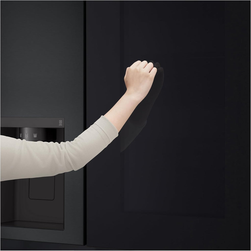 LG GSGV81PYLL Side by Side Kühlschrank, Klasse E, 635 L, Instaview, Kühlschrank mit Gefrierfach, Eis-, Crushed Ice- Wasserspender, Total NoFrost, Smart Inverter Kompressor, Wi-Fi